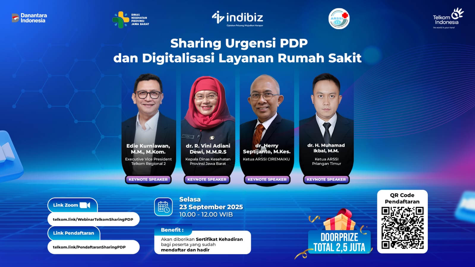 Dorong Layanan Kesehatan Modern, Telkom Witel Priangan Timur Gelar Webinar Digitalisasi RS