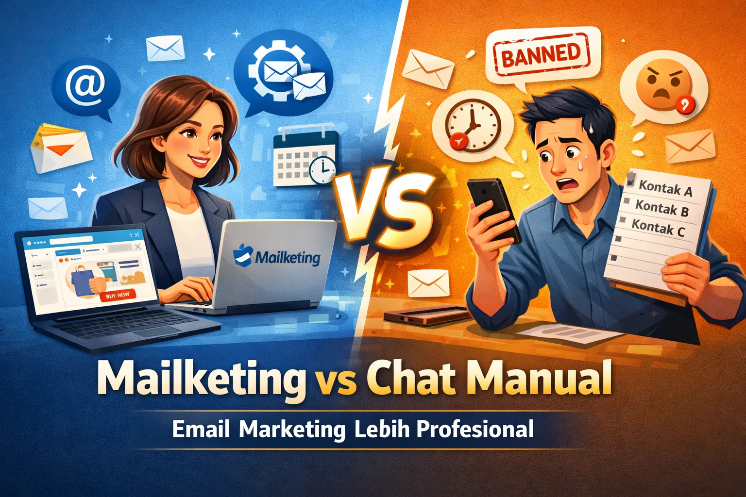Mailketing vs Chat Manual: Email Marketing Lebih Profesional